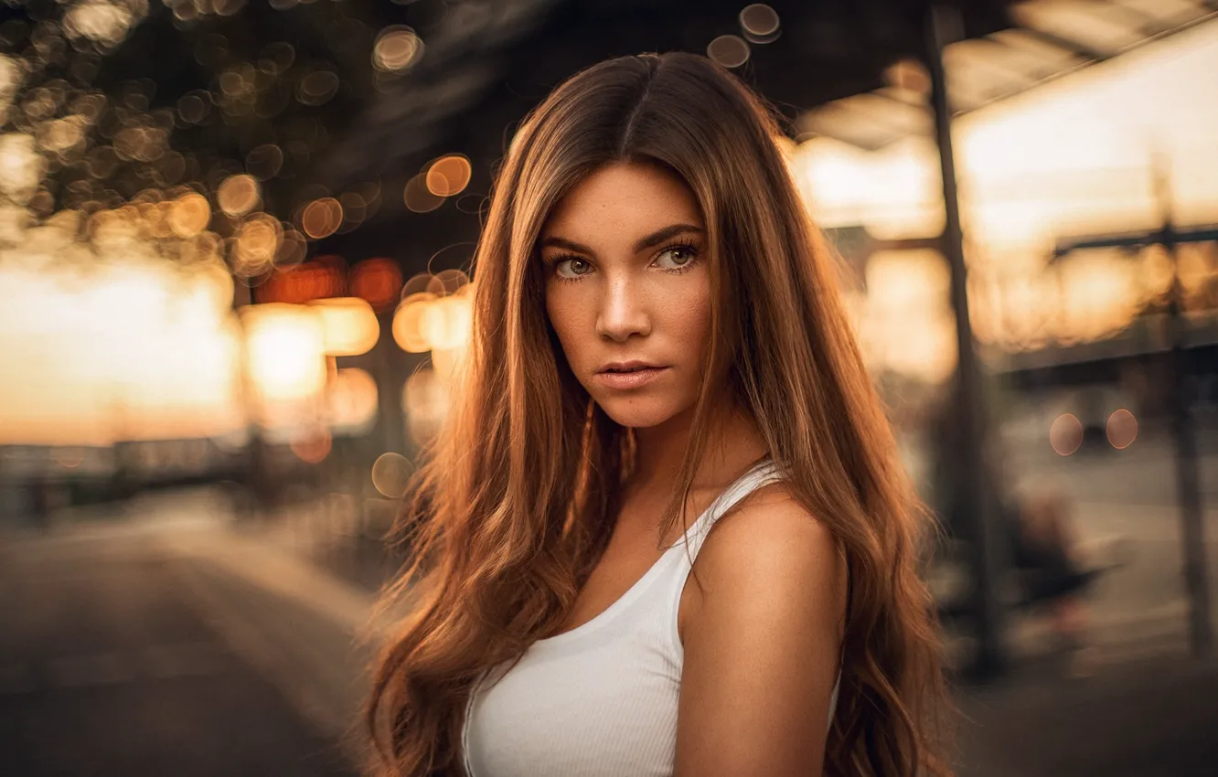 Photo wallpaper chest, girl, Mike, photographer, bokeh, Sophie, Martin Kühn