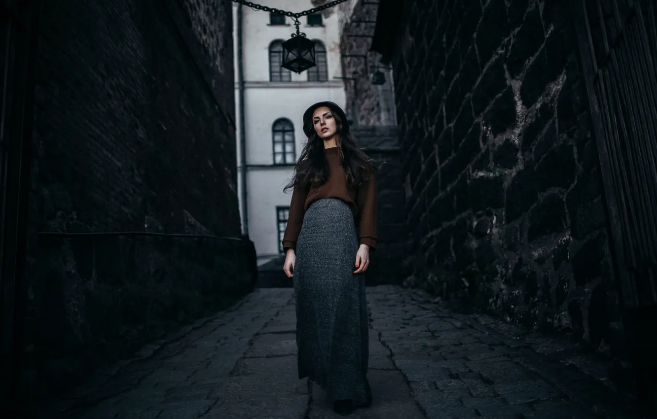 Photo wallpaper style, photo, mood, model, brick, Paul Smetanin, Karina Sunceva