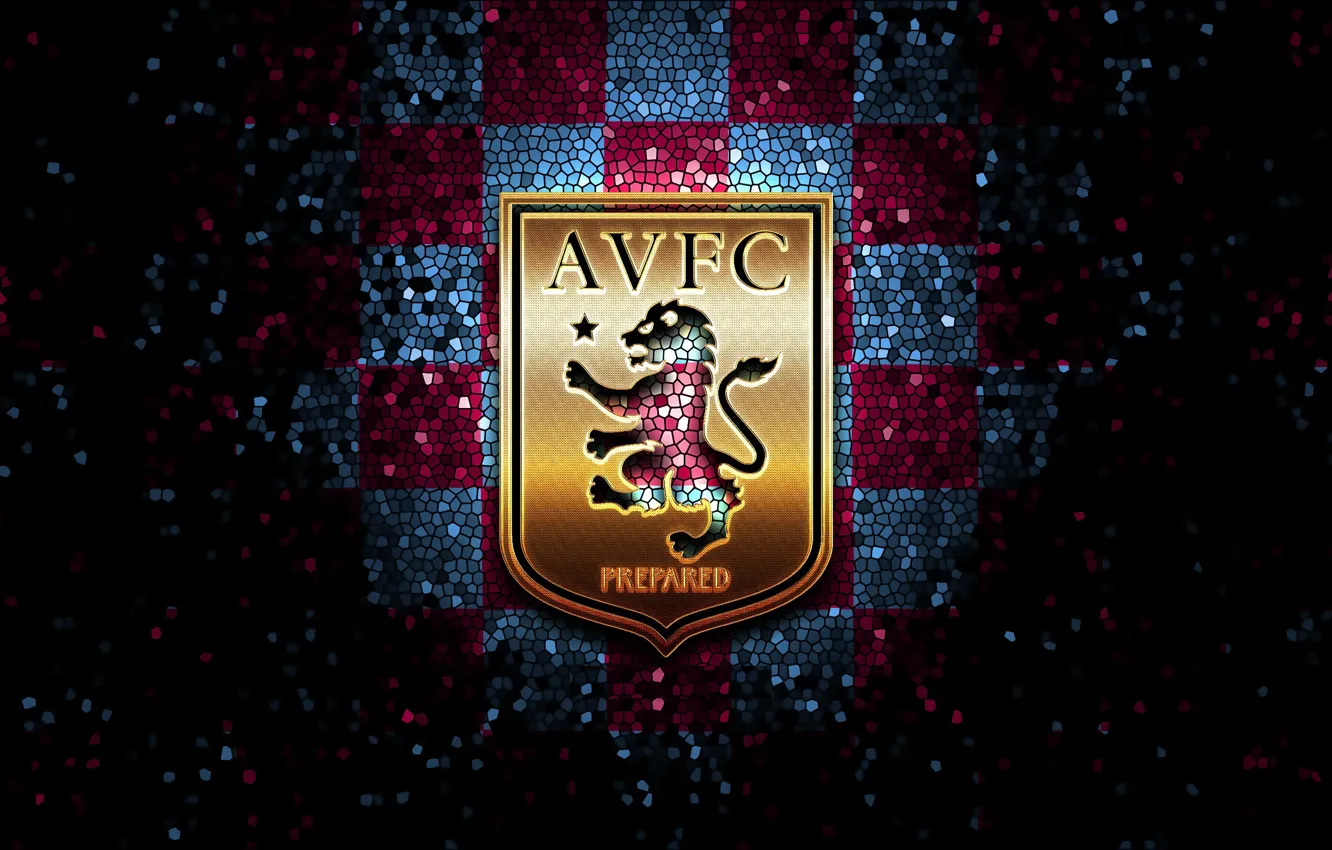 Photo wallpaper wallpaper, logo, football, Sport, glitter, checkered, Aston Villa