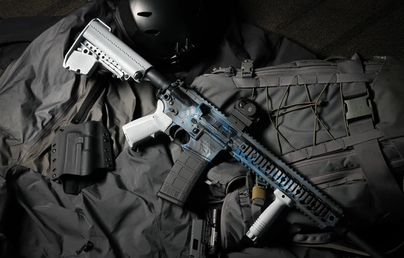 Photo wallpaper style, weapons, background, AR 15, assault rifle