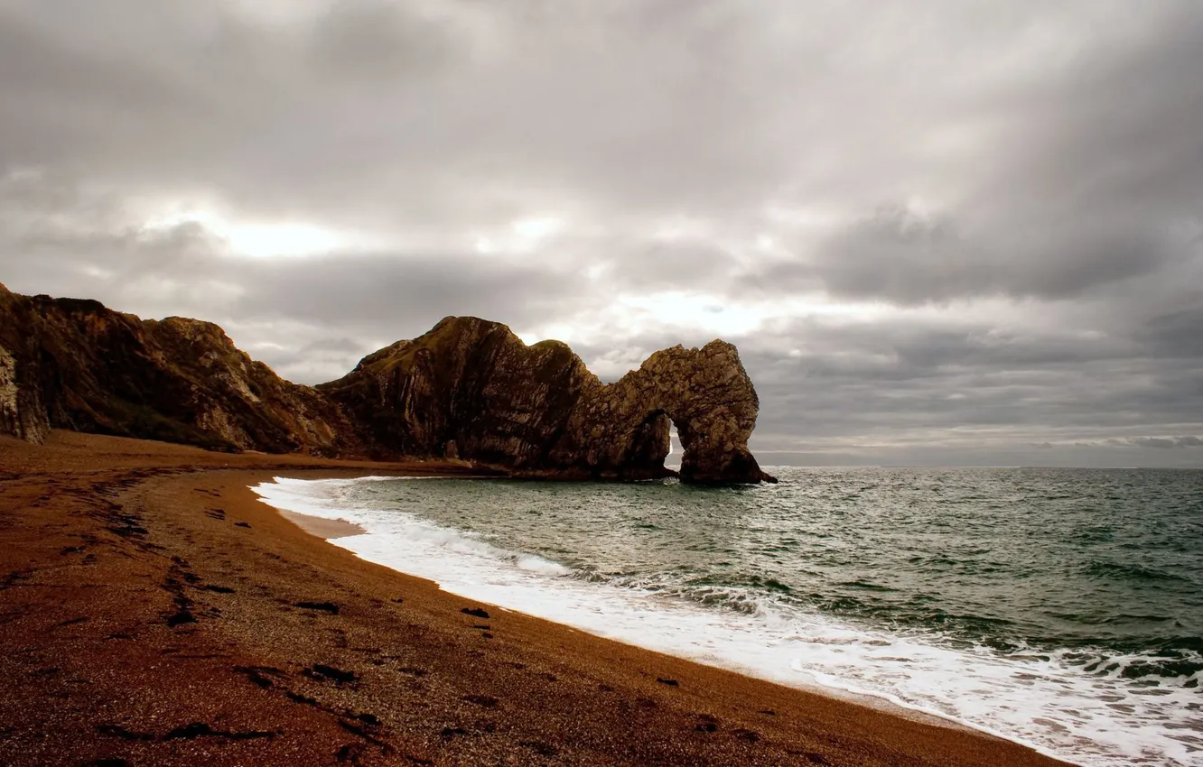 Photo wallpaper sand, sea, water, stones, photo, the ocean, rocks, shore