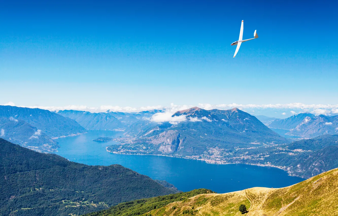 Photo wallpaper flying, flight, extreme, height, glider, high, Hiking, hobby