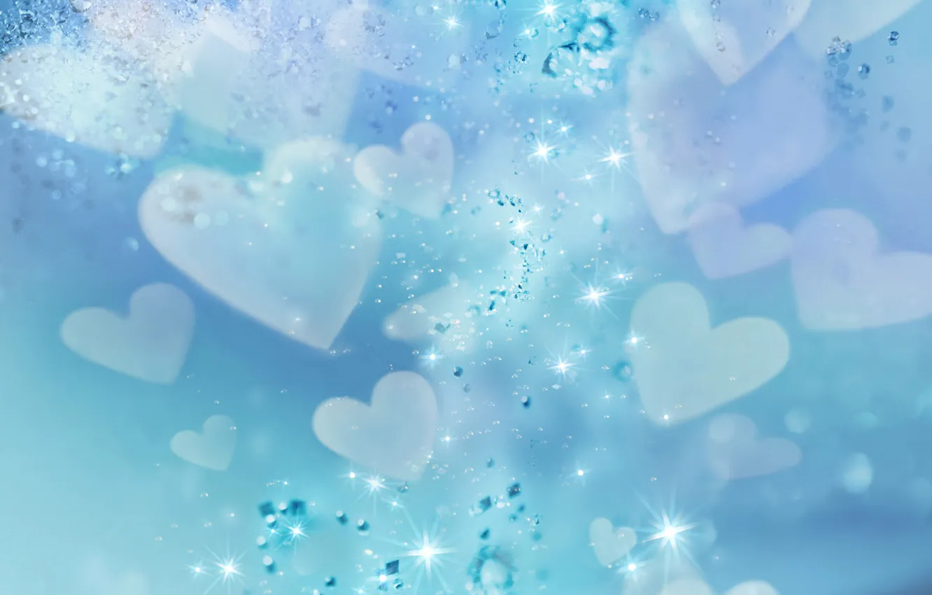 Photo wallpaper heart, beautiful, blue