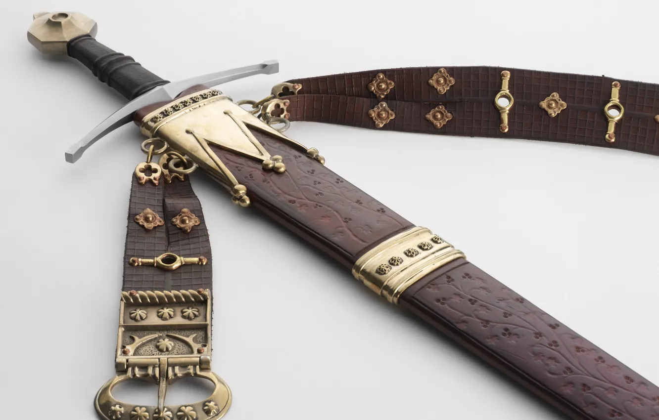 Photo wallpaper steel, sword, strap, arm