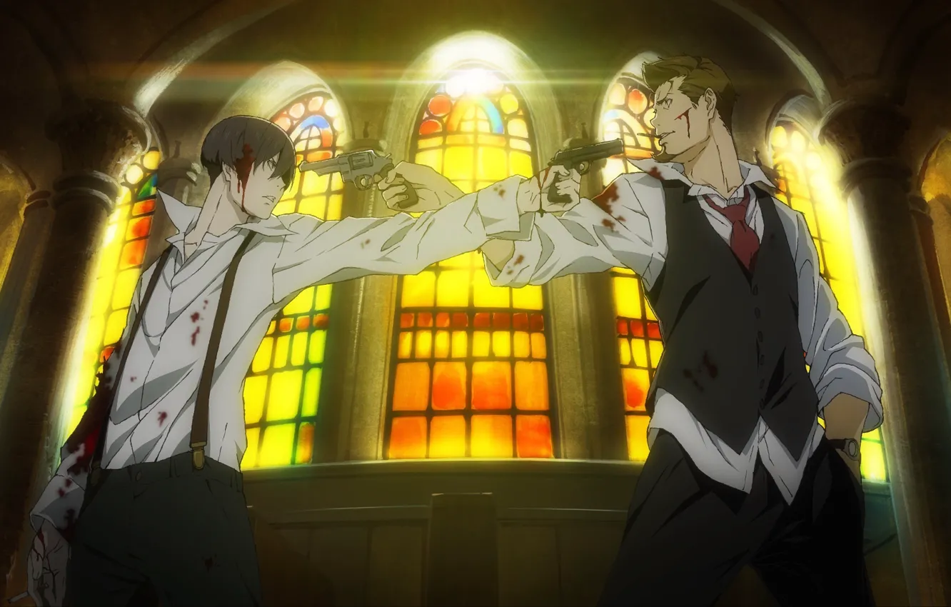 Photo wallpaper weapons, blood, anime, art, guy, Avilo 91 Days