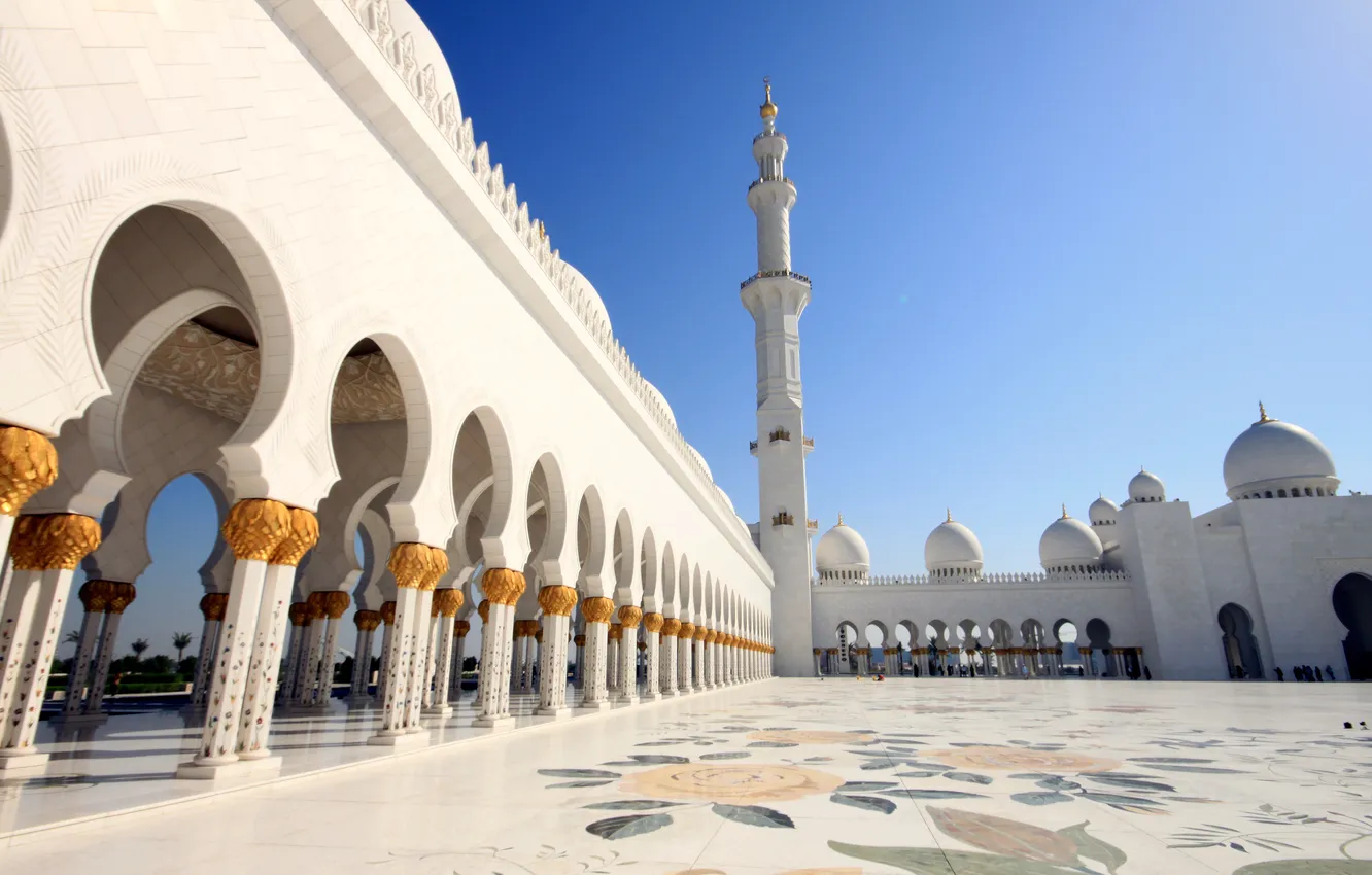 Photo wallpaper area, arch, The Sheikh Zayed Grand mosque, Grand Mosque