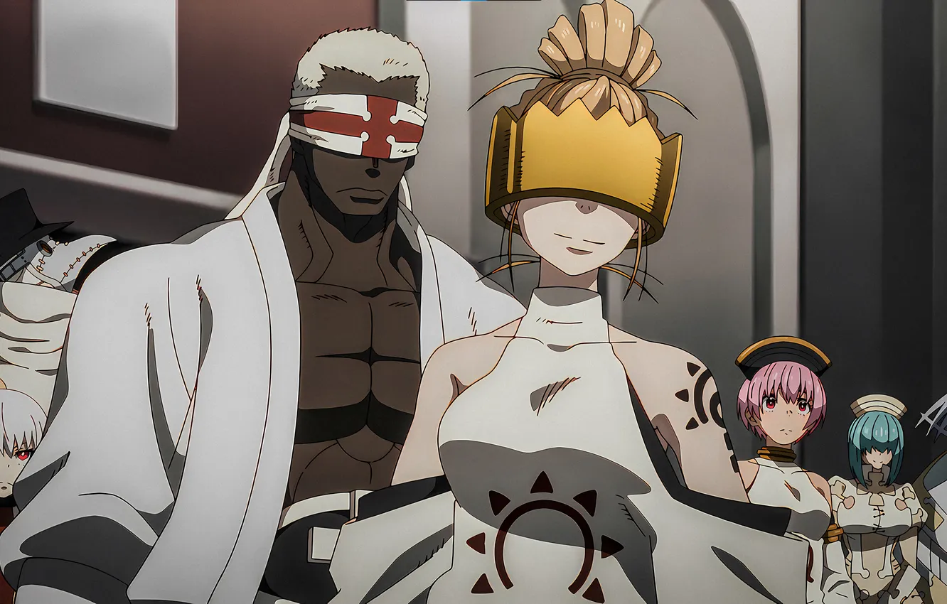 Photo wallpaper girl, anime, male, anime, high quality, white cloaks, Enen no Shouboutai, Flaming Fire Brigade