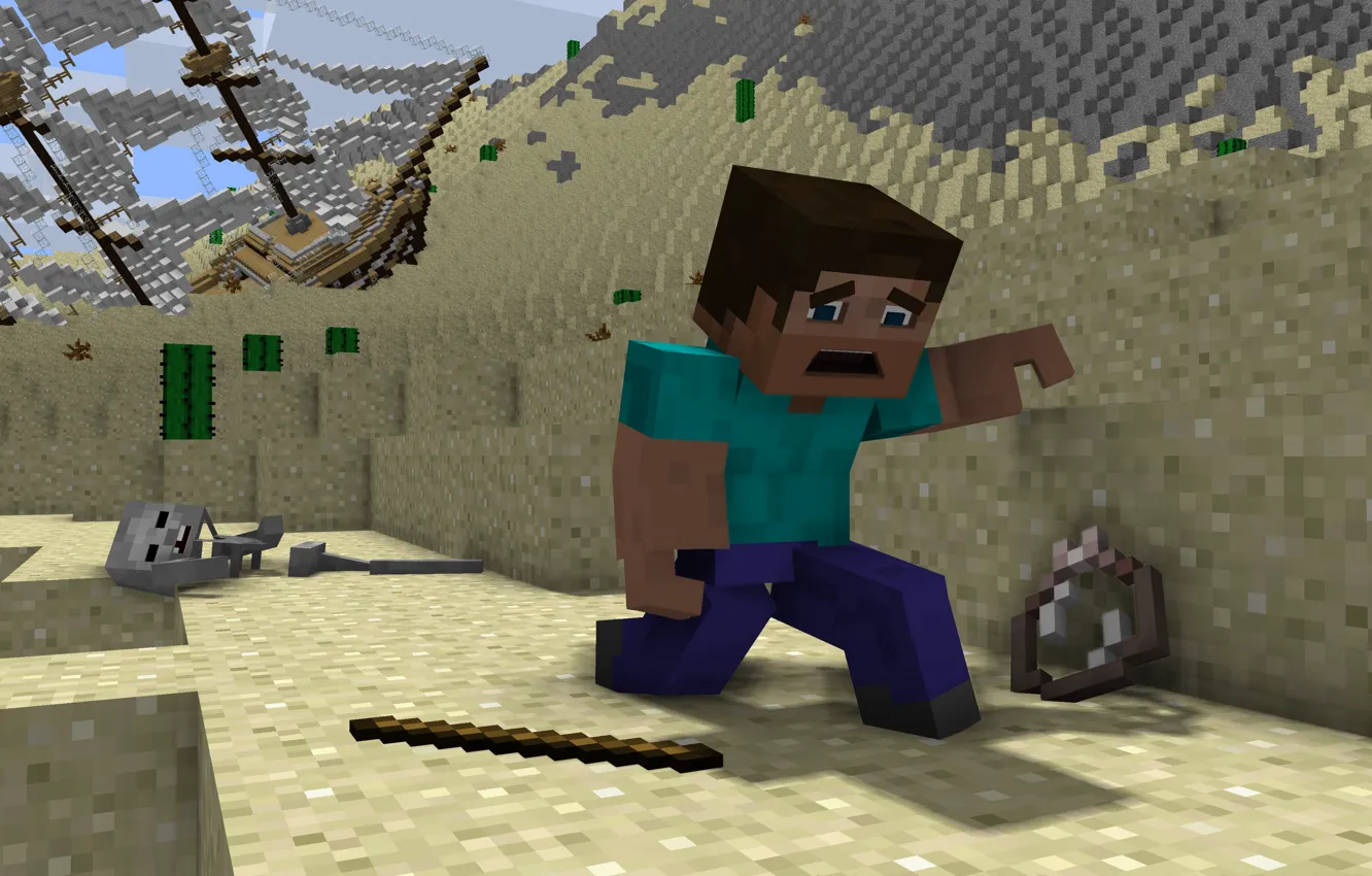 Photo wallpaper Wallpaper, desert, minecraft