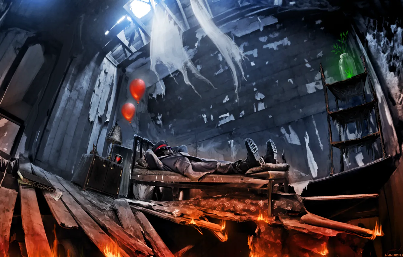 Photo wallpaper fire, captain, romance of the Apocalypse, romantically apocalyptic, `alexiuss