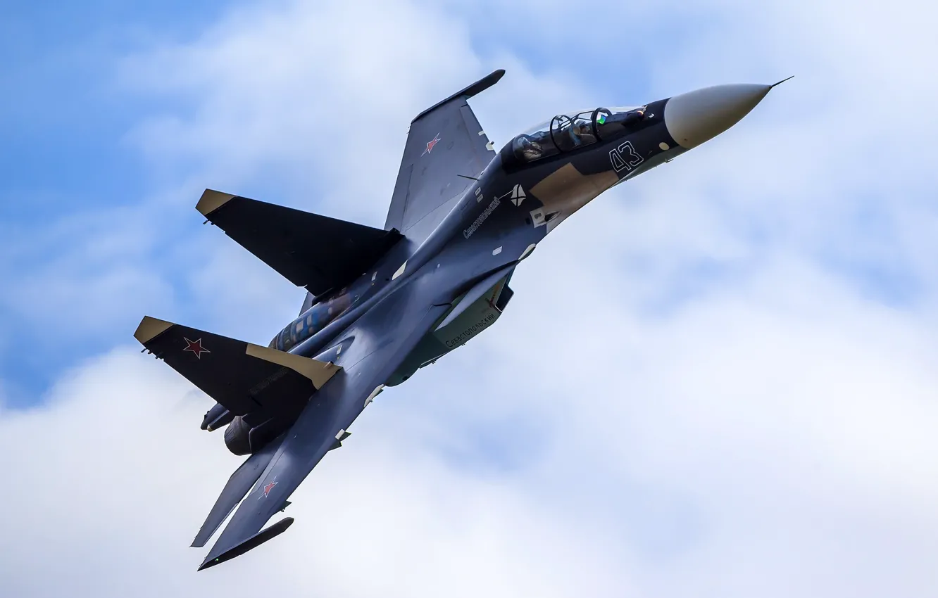 Photo wallpaper flight, fighter, Russia, multipurpose, Su-30CM