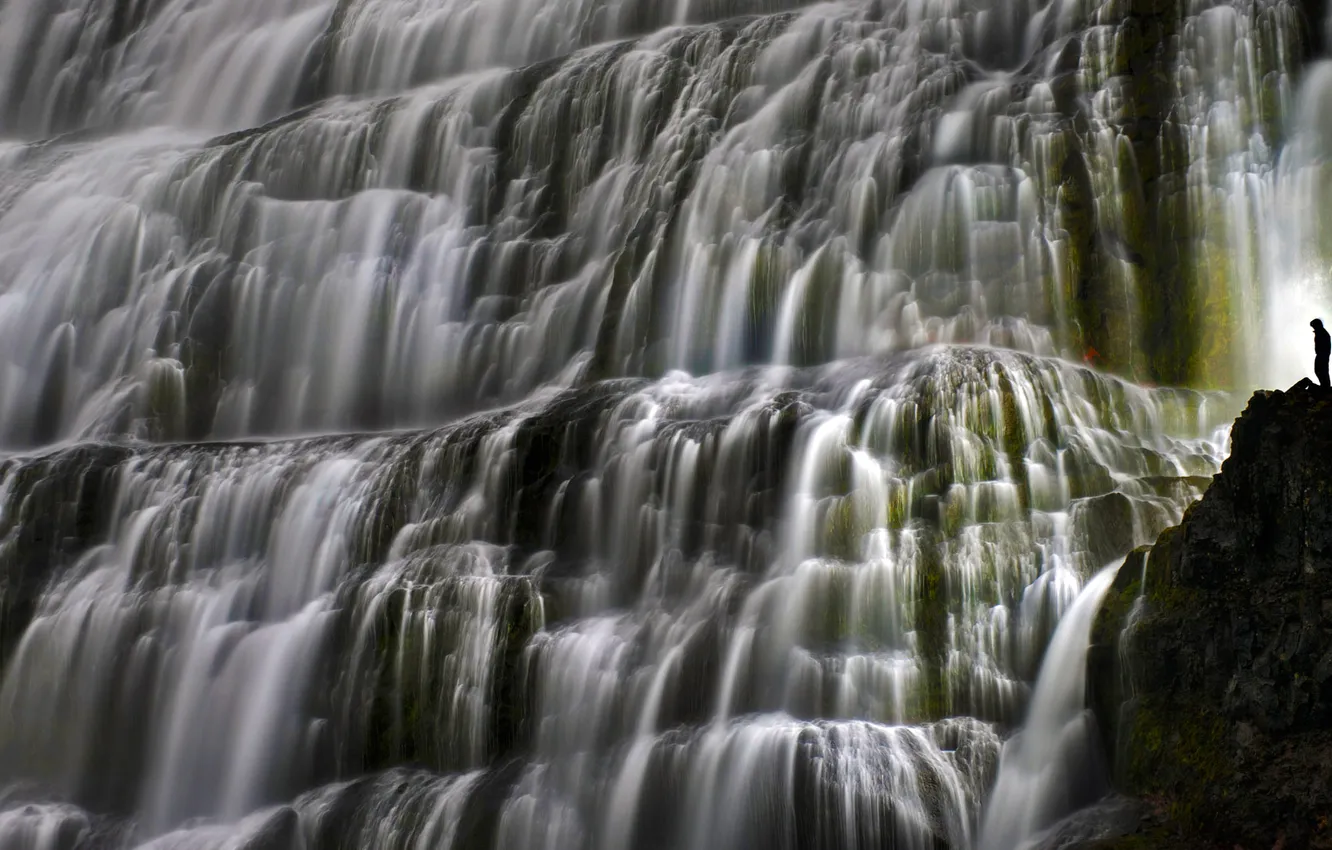 Photo wallpaper water, rocks, waterfall, stream, Iceland, Dynjandi