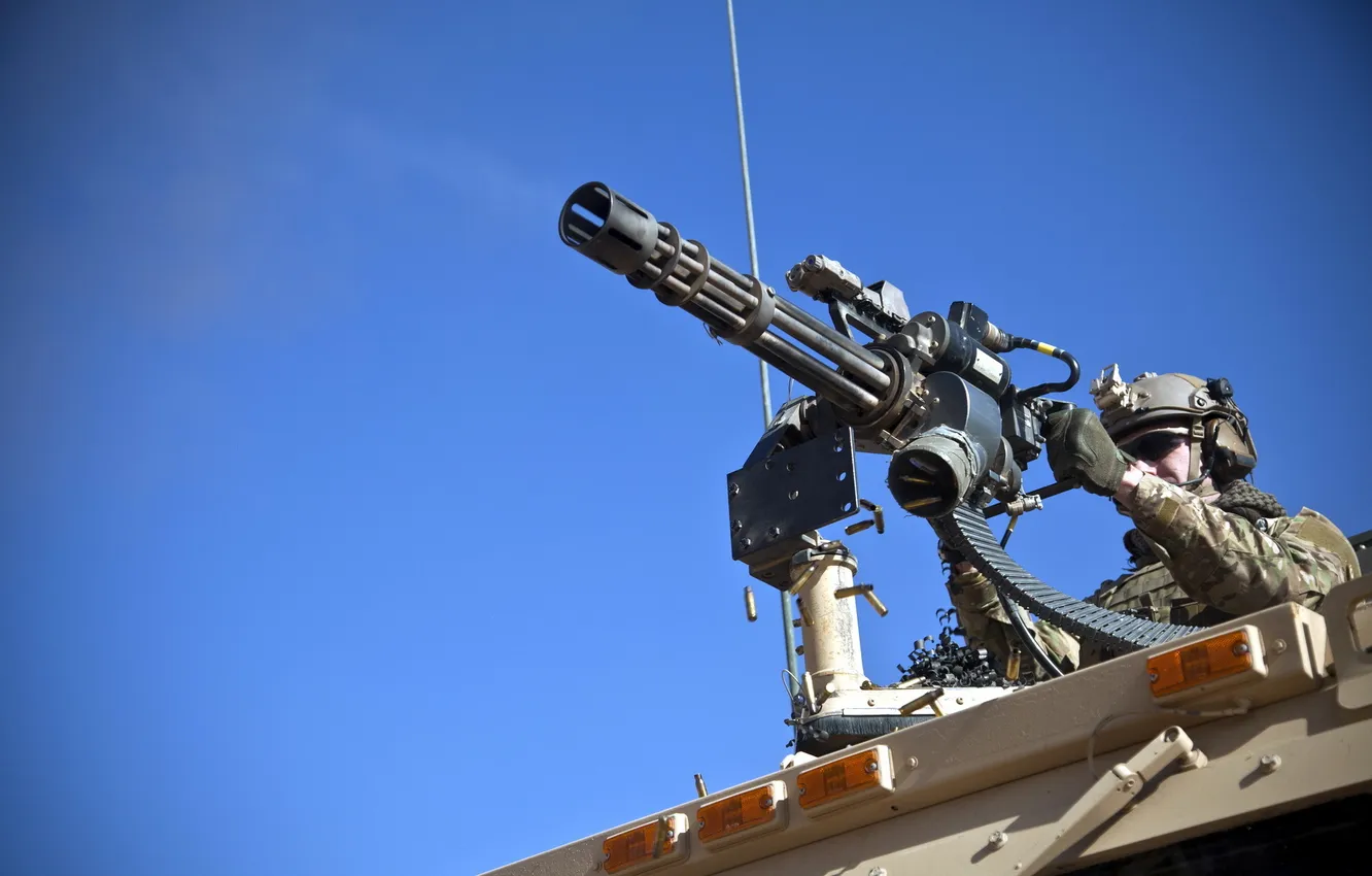 Photo wallpaper weapons, soldiers, machine gun