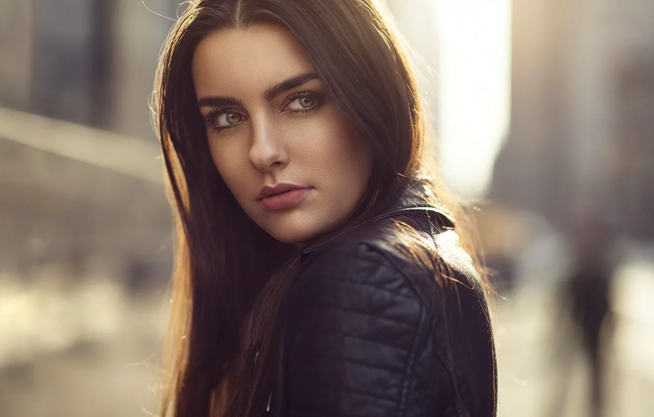 Photo wallpaper eyes, look, girl, light, portrait, bokeh, Rebecca, Dani Diamond