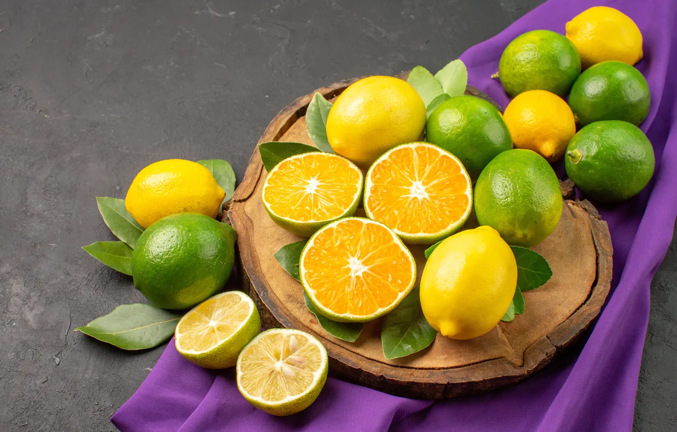 Photo wallpaper lemon, lime, citrus