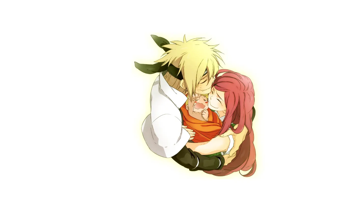 Photo wallpaper love, minimalism, anime, family, father, pair, naruto, Naruto