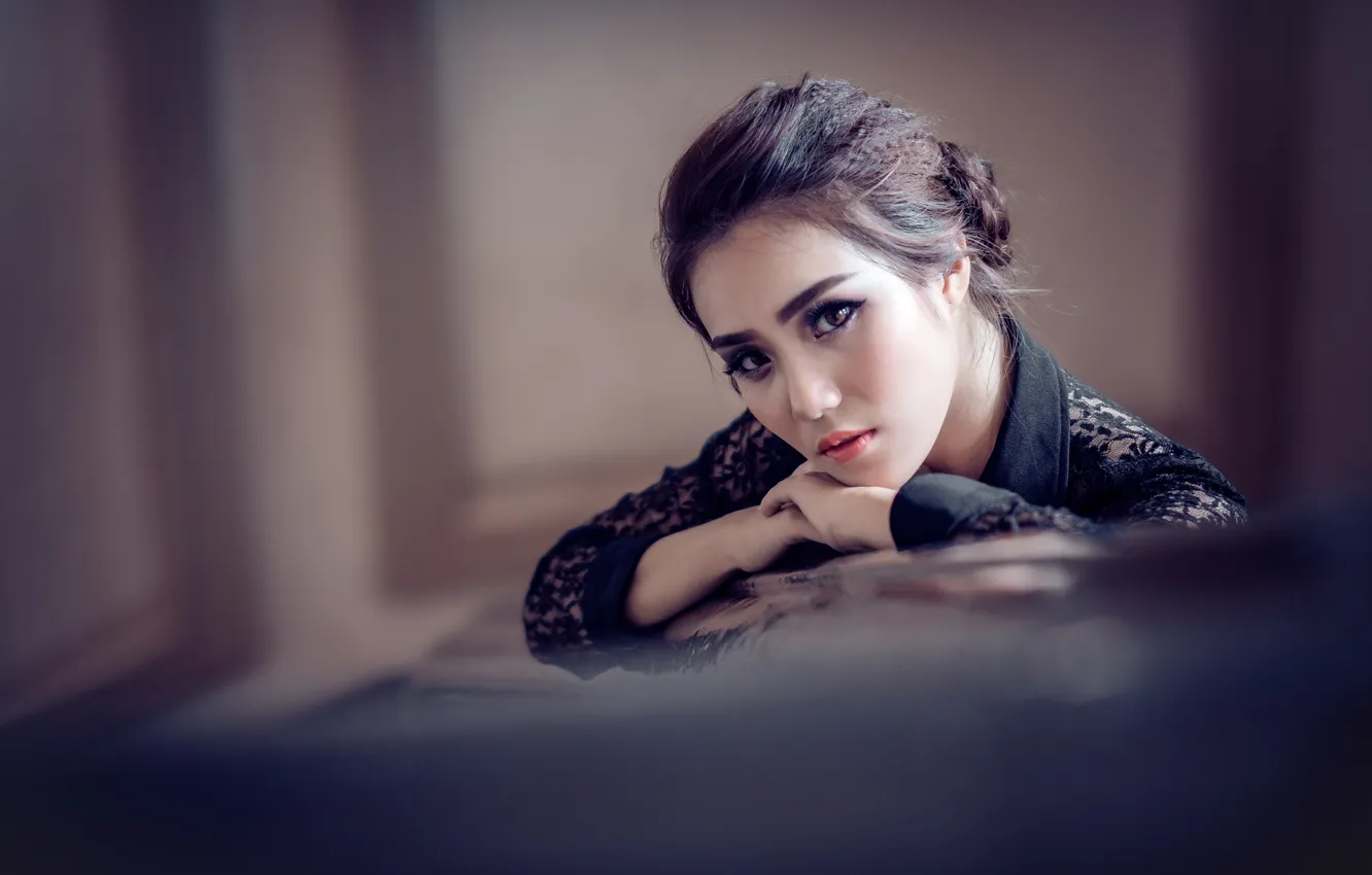 Photo wallpaper makeup, brunette, Asian