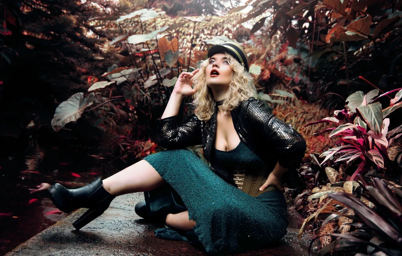 Photo wallpaper girl, pose, background