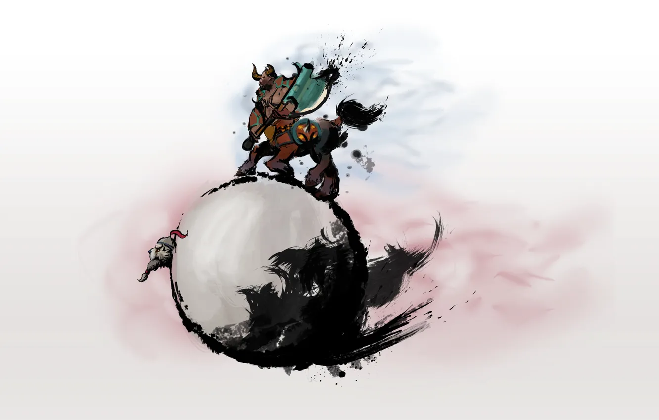 Photo wallpaper snow, balls, art, dota 2, Centaur Warrunner, Tusk, sstarkm