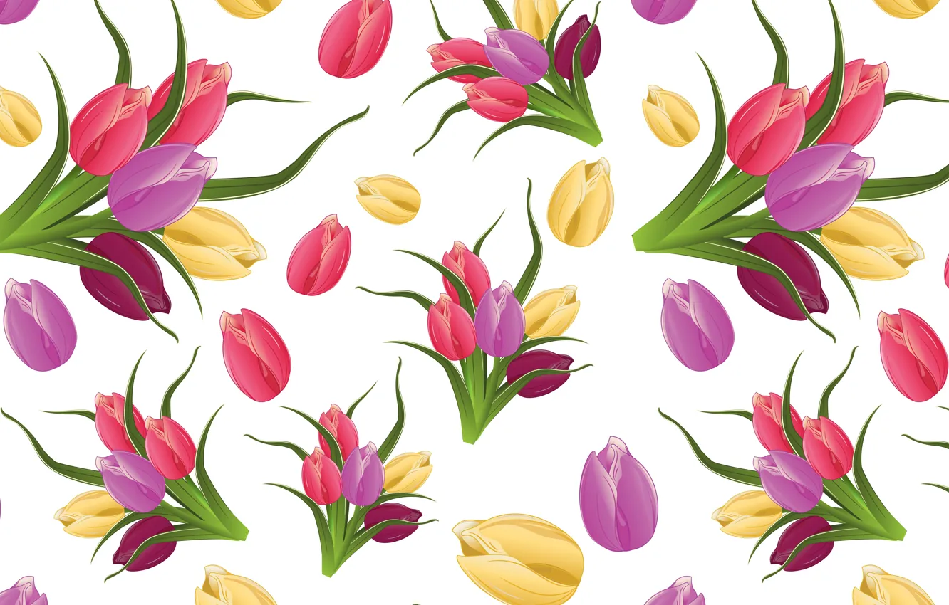 Photo wallpaper background, colorful, tulips, ornament, flowers, floral, background, pattern