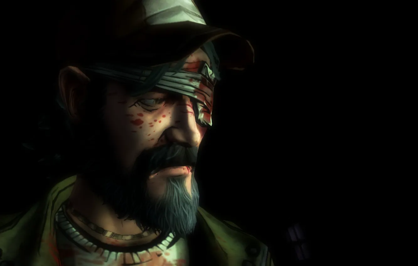Photo wallpaper sadness, The game, Kenny, Male, The Walking Dead, one eye