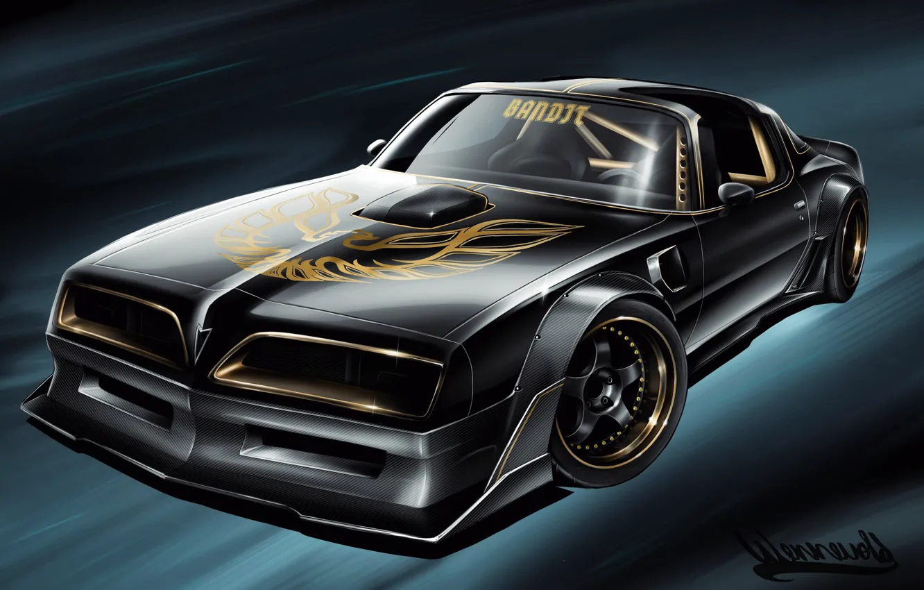 Photo wallpaper machine, auto, figure, art, Pontiac, Vehicles, Pontiac Trans Am, Bandit