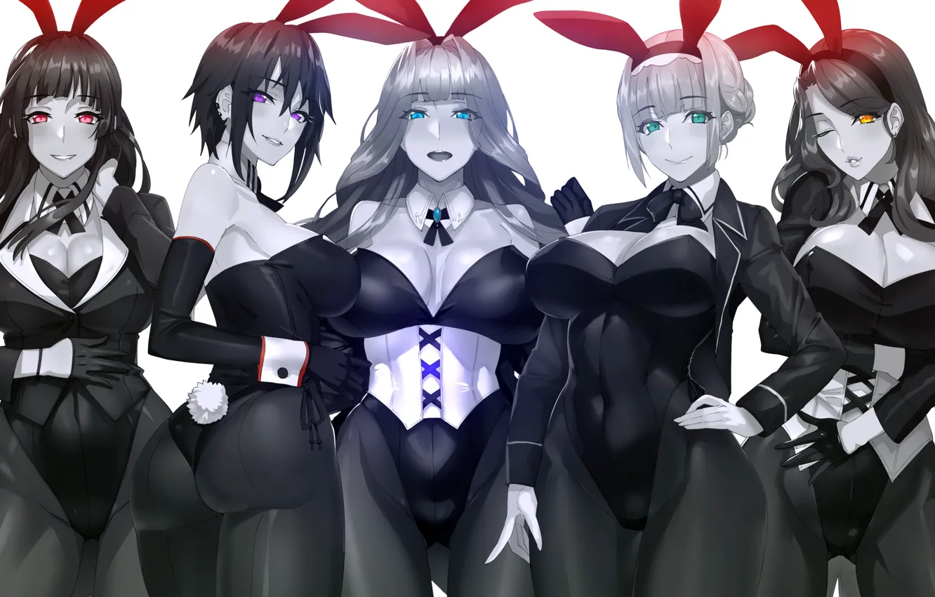 Photo wallpaper girl, sexy, ass, cleavage, green eyes, long hair, boobs, anime