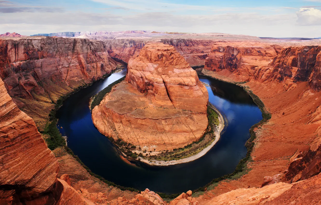 Photo wallpaper mountains, AZ, USA, pond, canyons, the Colorado river