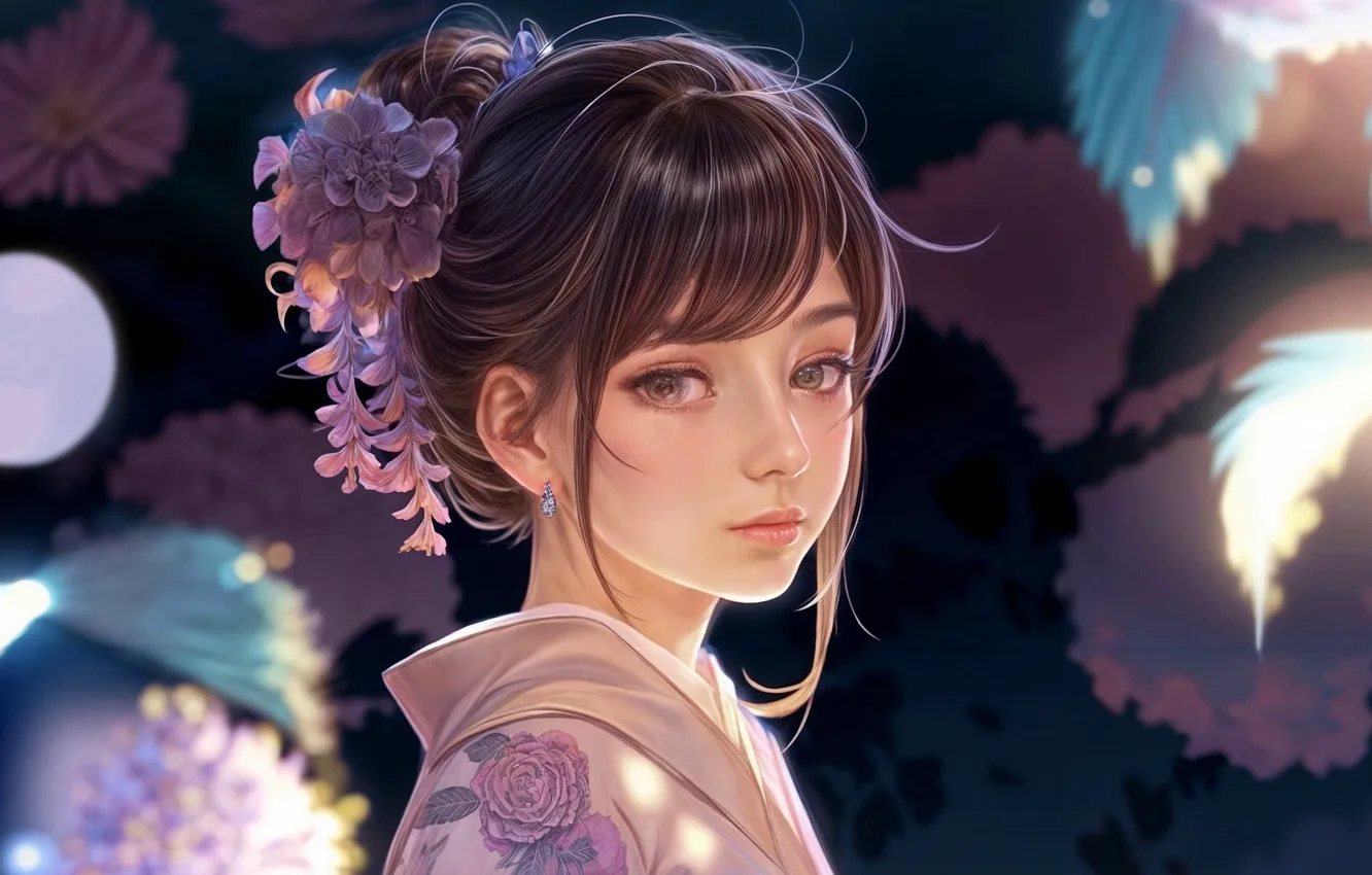 Photo wallpaper girls, rendering, neural network