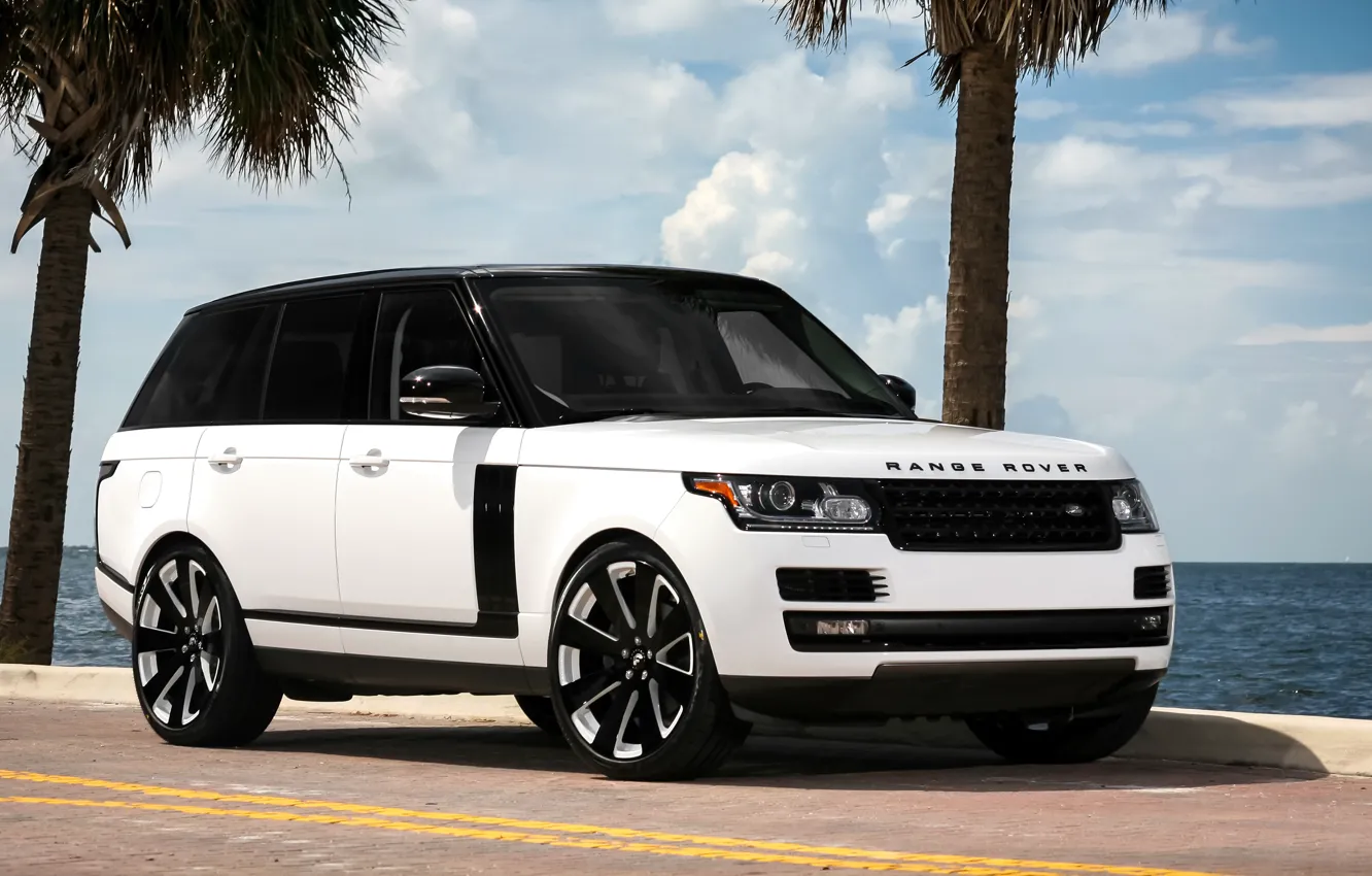 Photo wallpaper Range Rover, black, with, Supercharged, painted, gloss, two-tone