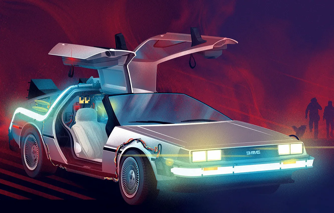 Photo wallpaper machine, fiction, figure, DeLorean DMC-12, DeLorean, DMC-12, DMC, Back to the Future