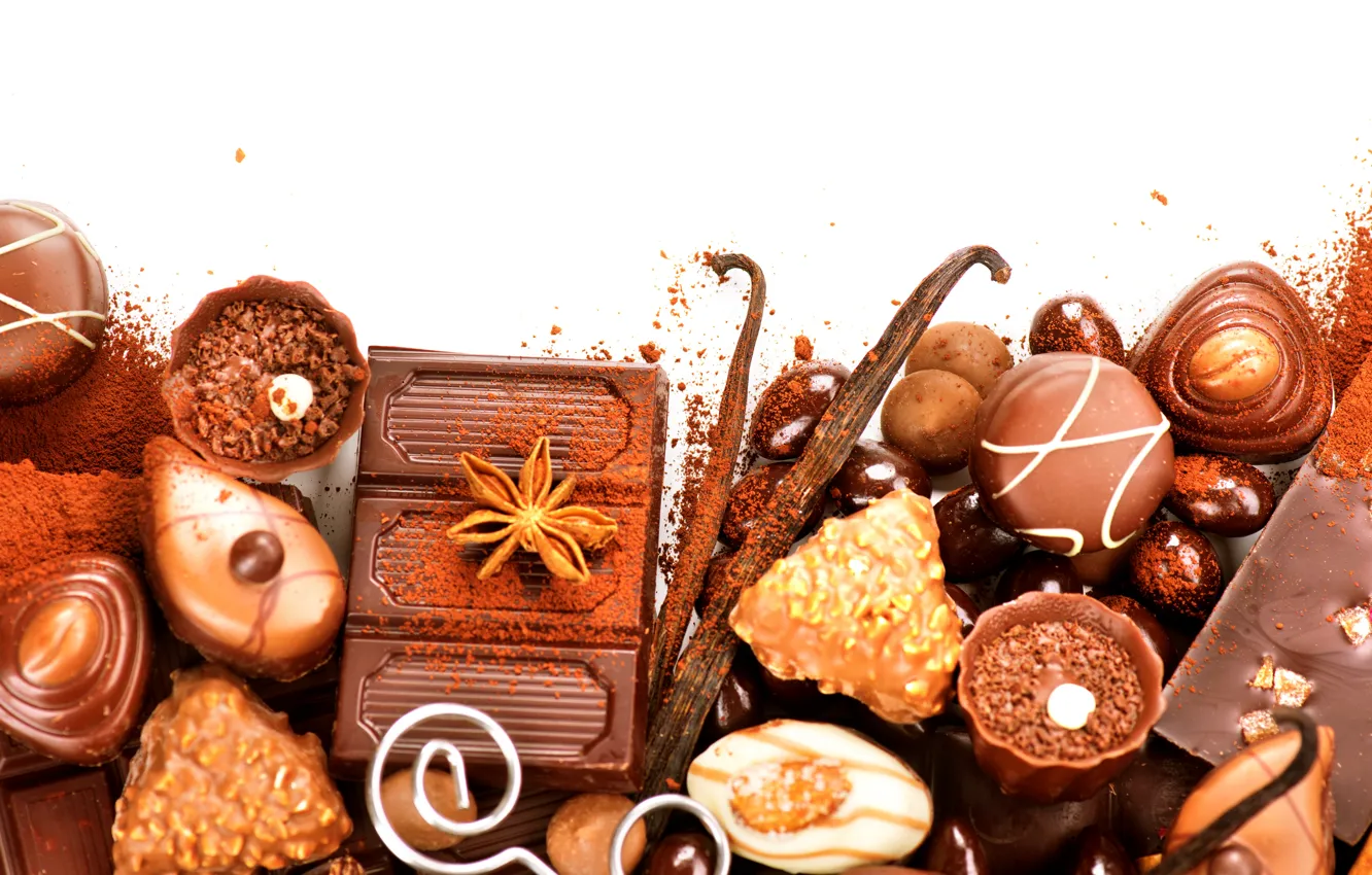 Photo wallpaper chocolate, candy, sweet, chocolate, sweet, cocoa, candies