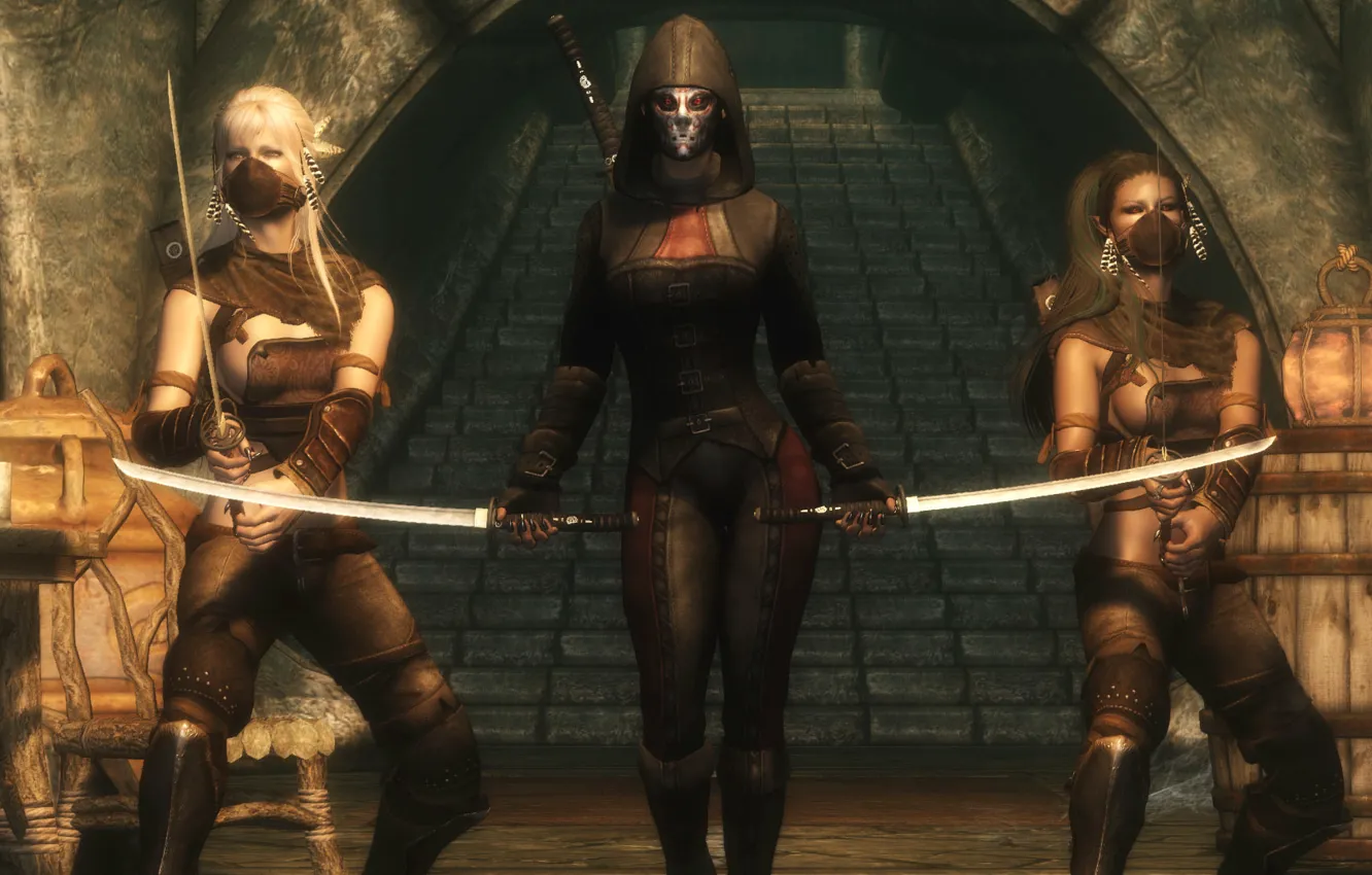 Photo wallpaper girl, sword, Skyrim, Skyrim, The Elder Scrolls V, mod