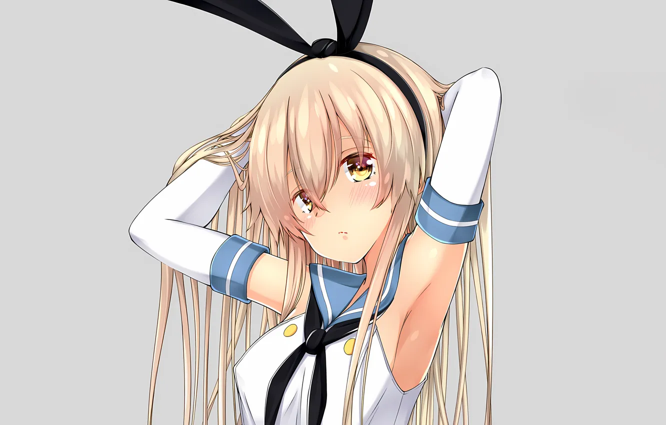 Photo wallpaper girl, blouse, long hair, anime, beautiful, pretty, attractive, handsome