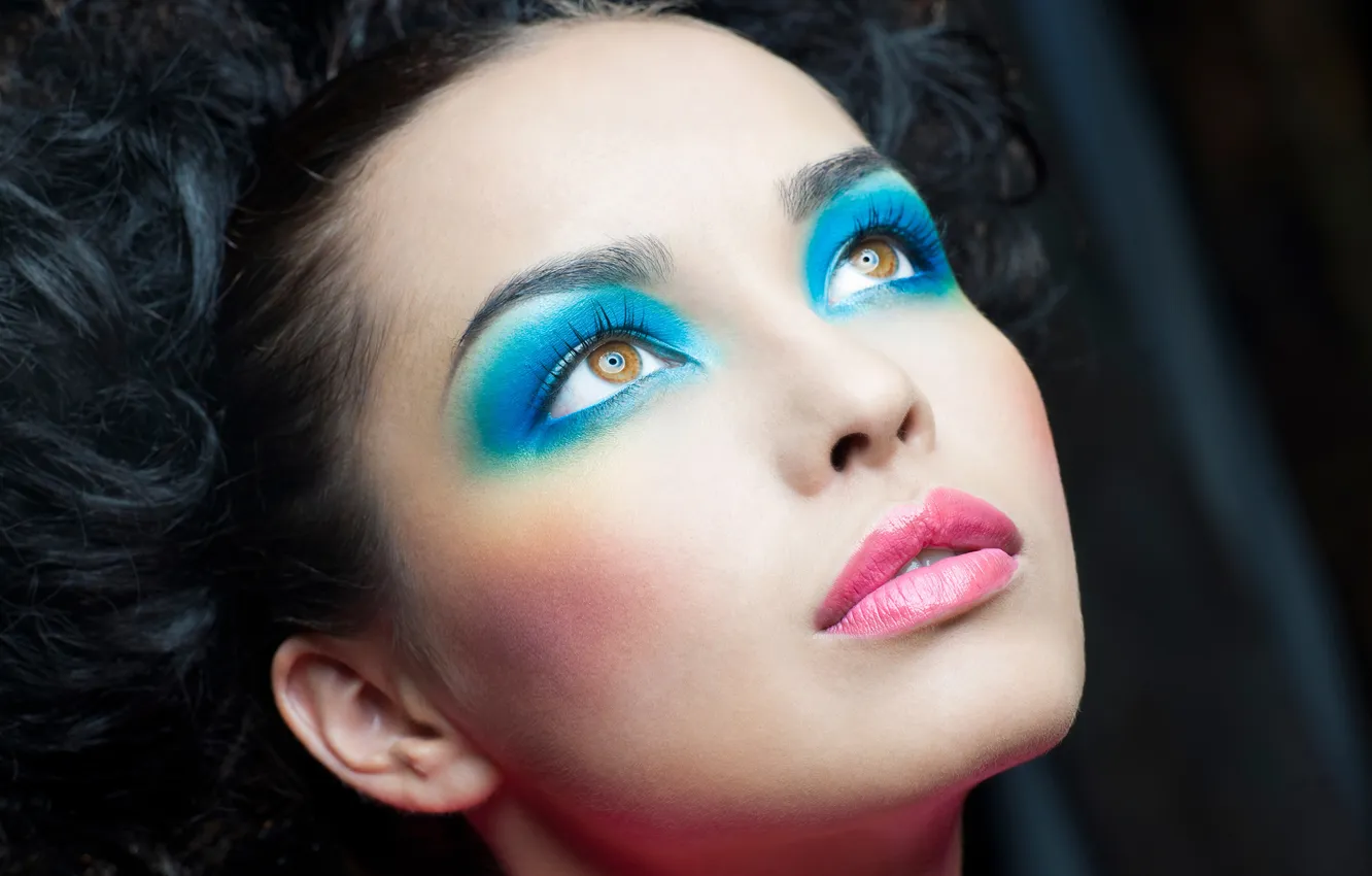 Photo wallpaper eyelashes, model, hair, shadow, girl. look