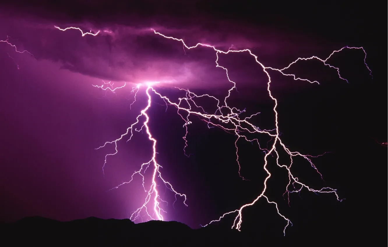 Photo wallpaper nature, picture, Thunder