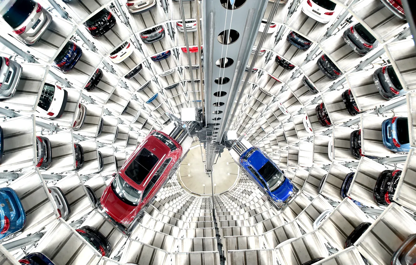Photo wallpaper car, elevator, car park