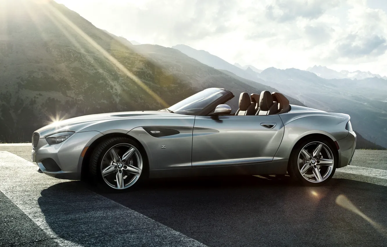 Photo wallpaper Roadster, Mountains, Machine, Desktop, Car, 2012, Car, Beautiful