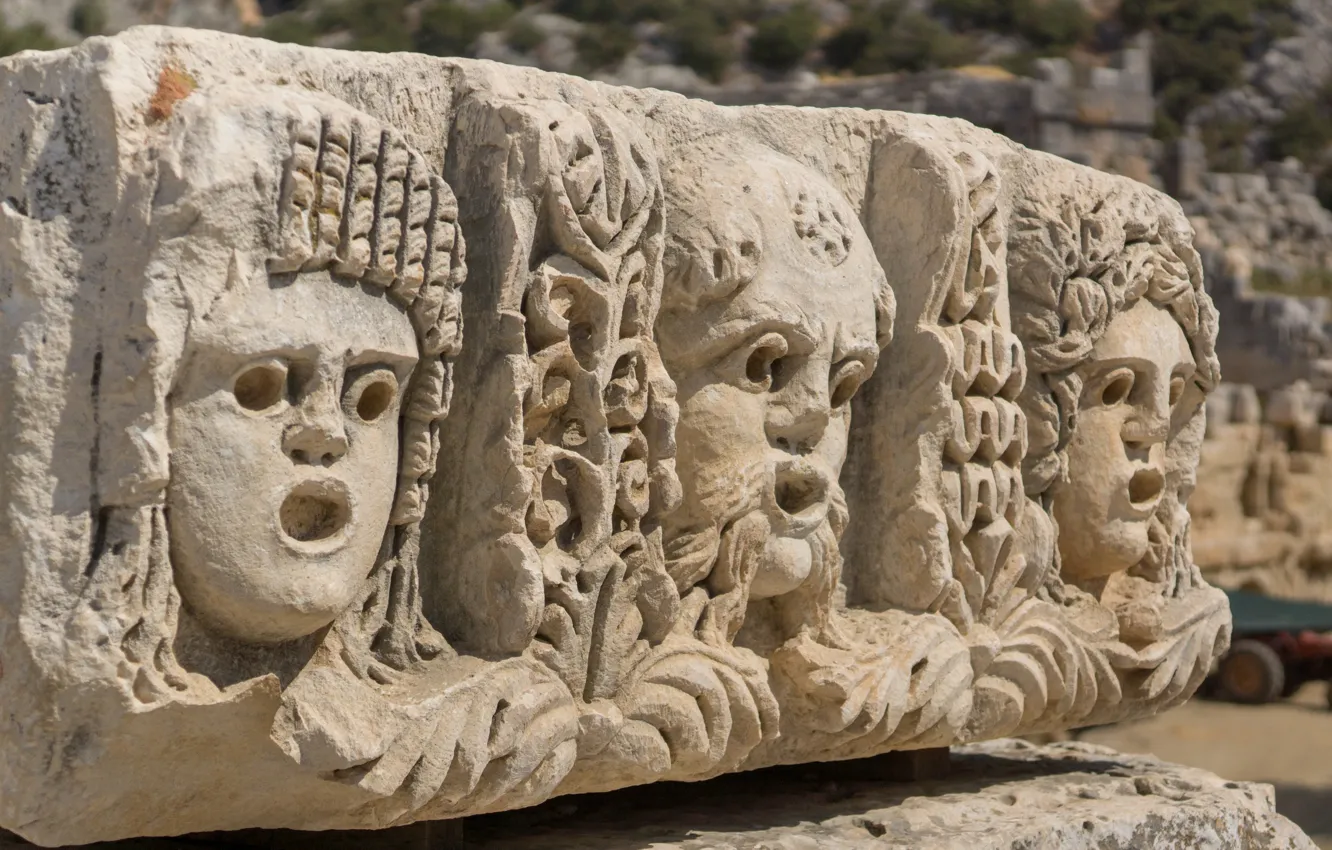 Photo wallpaper mask, the ruins, theatre, Roman, Demre