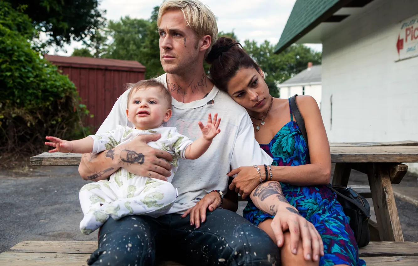 Photo wallpaper children, Eva Mendes, Thriller, drama, crime, Ryan Gosling, Ryan Gosling, The Place Beyond the Pines
