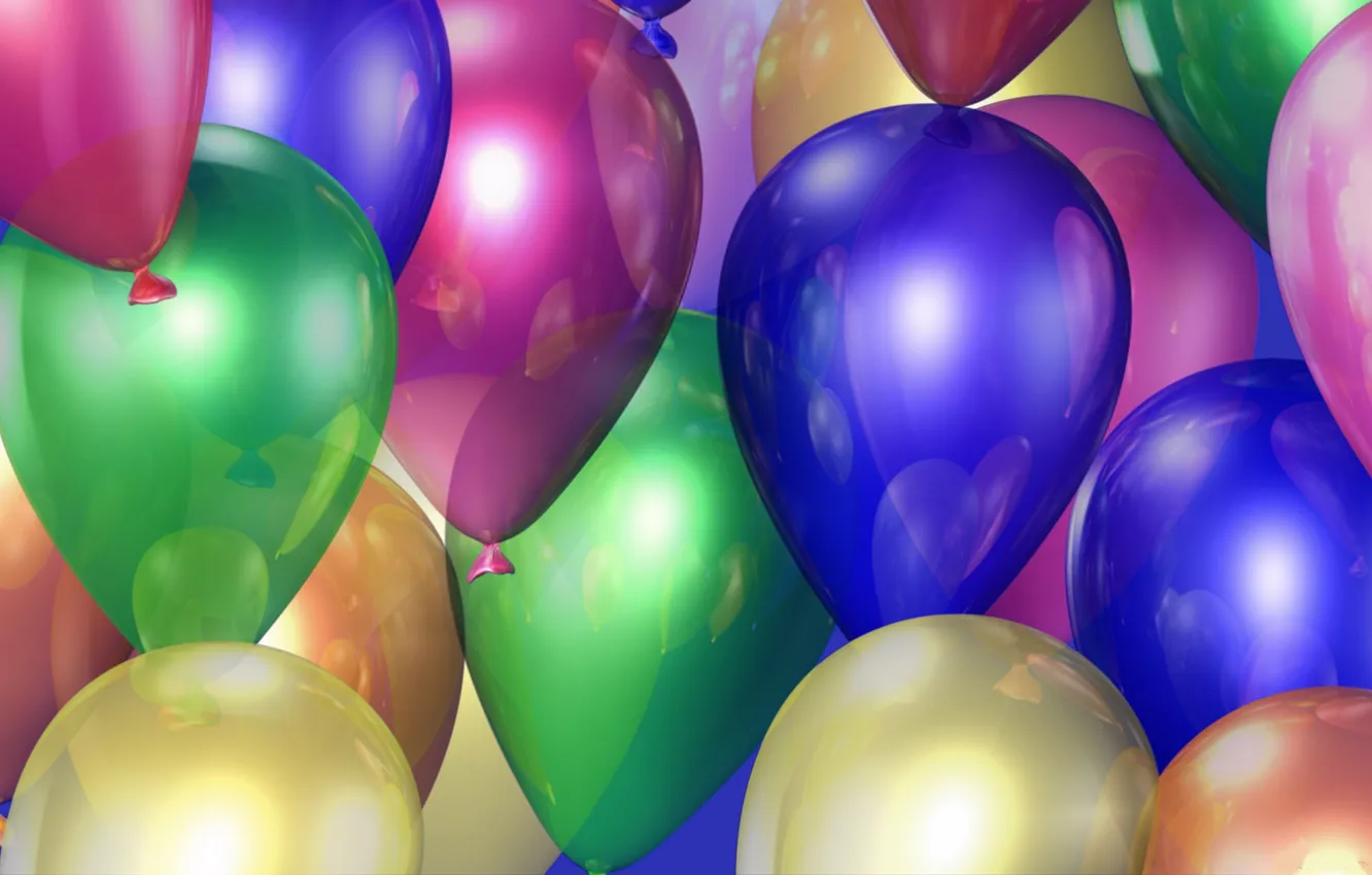 Photo wallpaper balloons, vector graphics, зд эффект