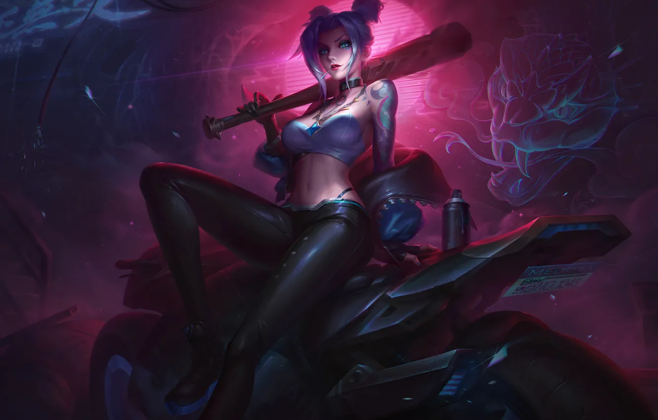 Photo wallpaper look, girl, sexy, dragon, the game, girl, bike, sexy