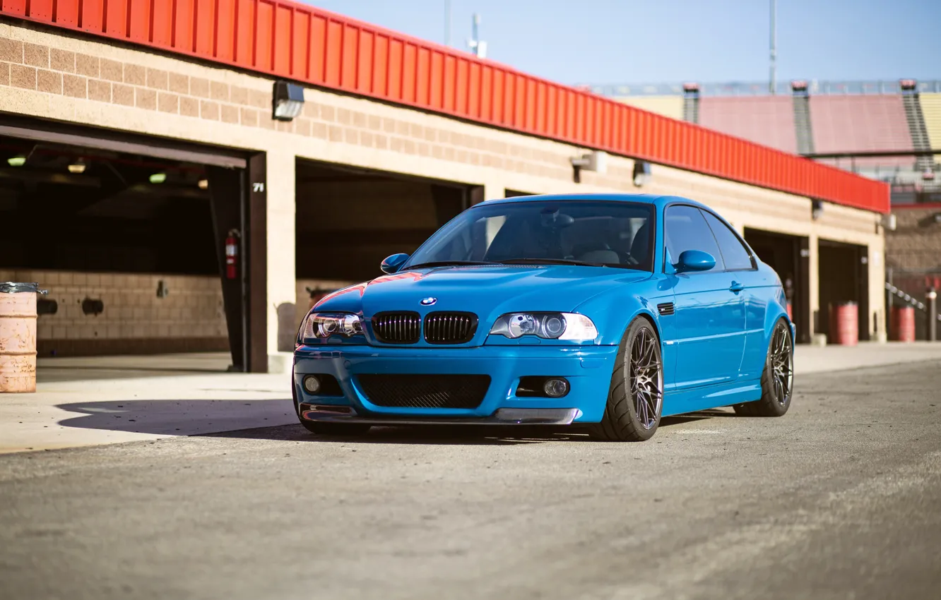 Photo wallpaper BMW, Blue, E46, M3, Racing boxes