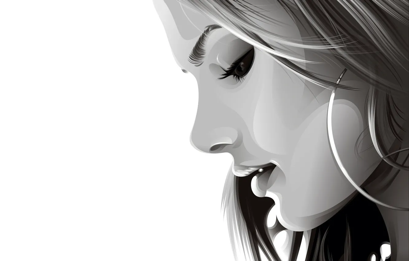 Photo wallpaper girl, vector, profile