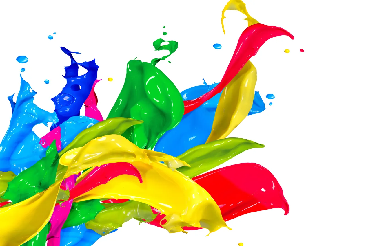 Photo wallpaper drops, squirt, paint, colors, design, splash, paint, acrylic