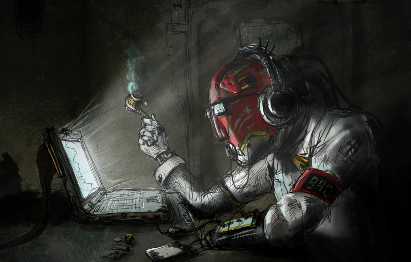 Photo wallpaper looks, the robot, futunight