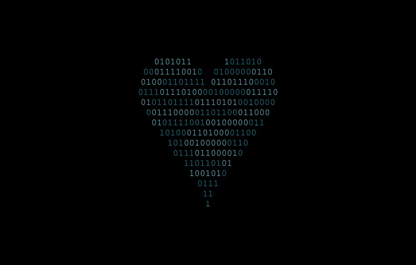 Photo wallpaper Minimalism, Heart, Background, Art, Binary code, by Random Access, 0101