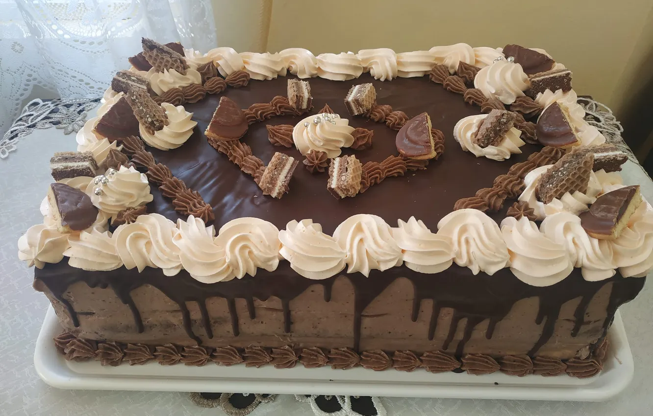 Photo wallpaper cake, chocolate, biscuits