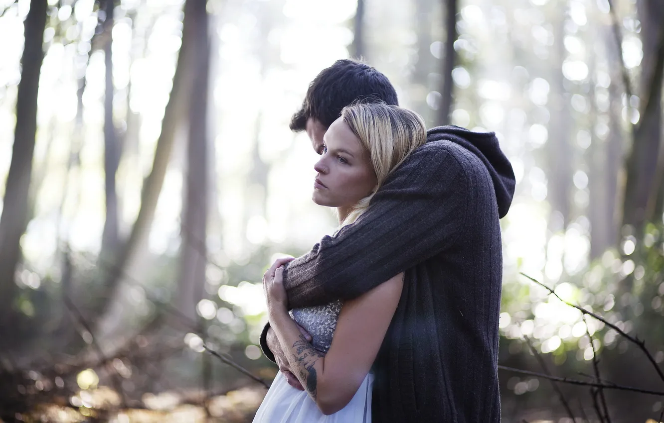 Photo wallpaper girl, mood, guy