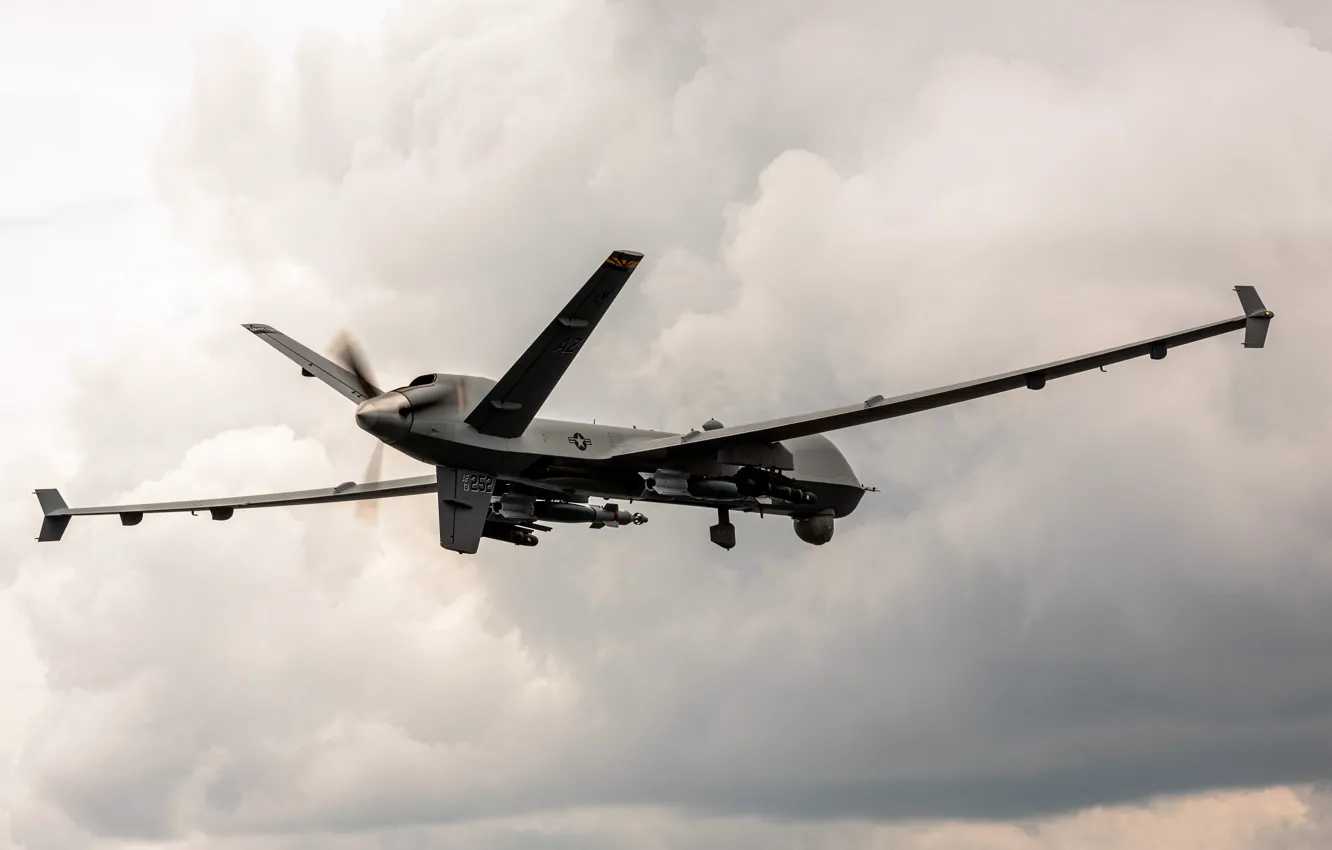 Photo wallpaper UNITED STATES AIR FORCE, Unmanned aerial vehicle, MQ-9 Reaper, reconnaissance and strike UAVs