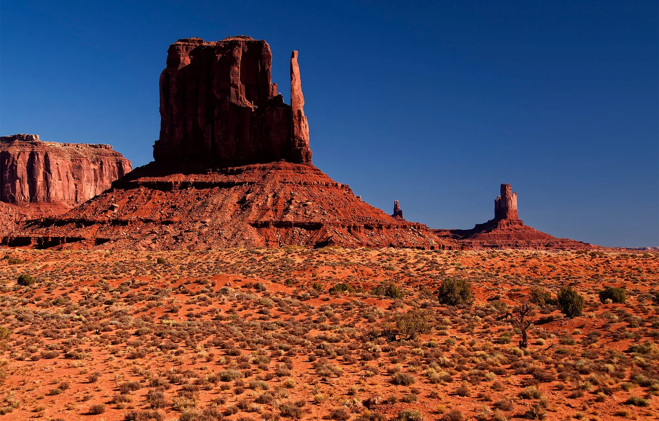 Photo wallpaper the sky, mountains, rocks, America, monument
